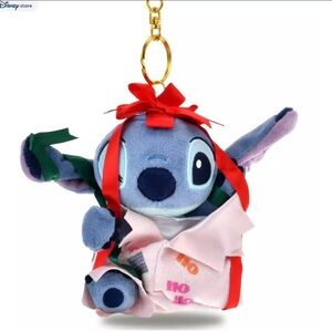 Japan Disney Store Disney Christmas Stitch Plush Keychain